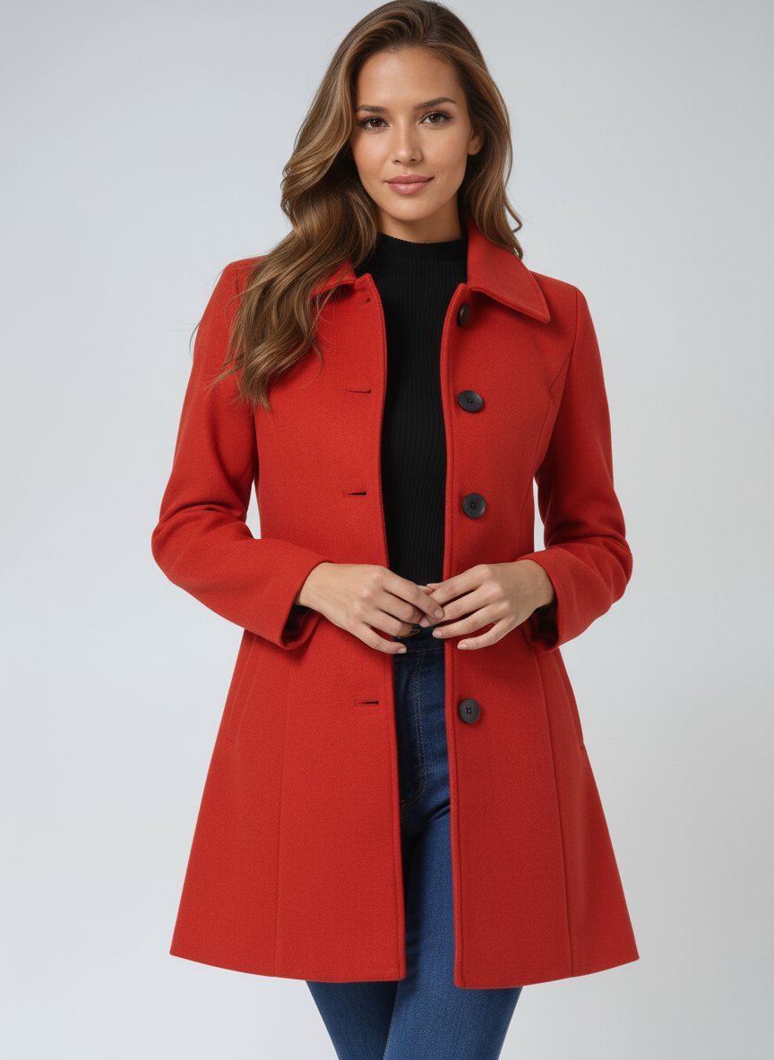 Refined Women's Fall Jacket Built for Layering in Red
