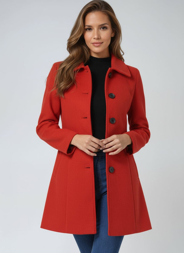 Refined Women's Fall Jacket Built for Layering in Red