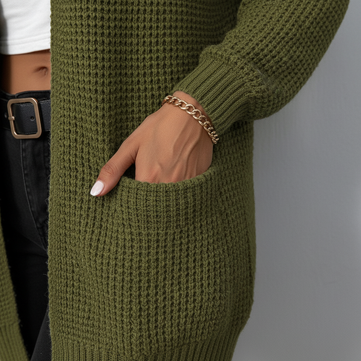 Relaxed Long Women's Cardigan for Fall (3)
