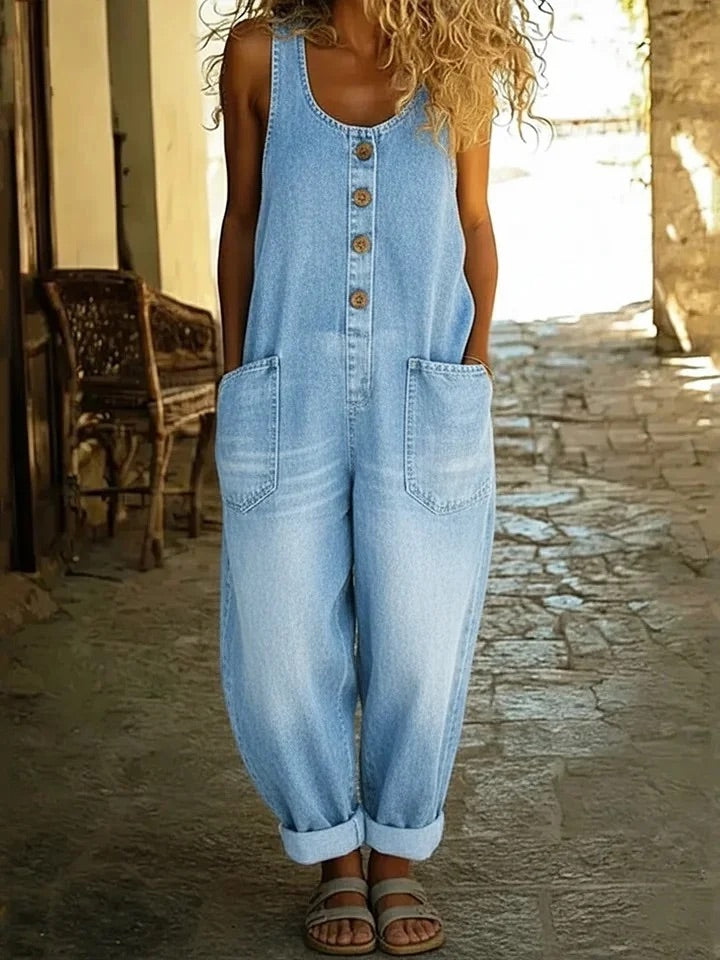 Denim-Look Overalls