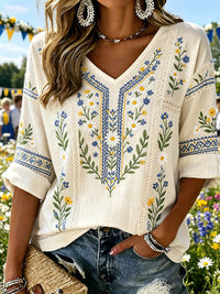 Embroidered Summer | Embroidered summer flowers top