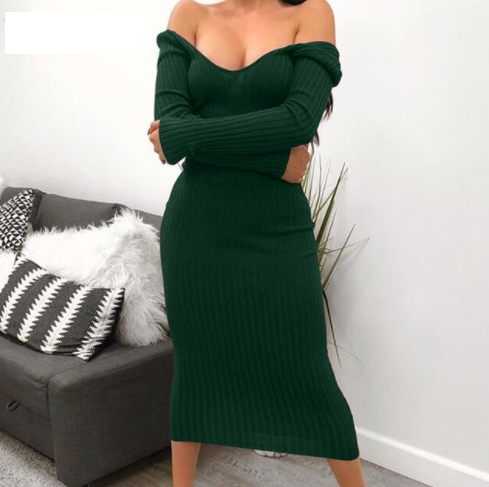Stretchy Knitted Dress for Fall Occasions (3)