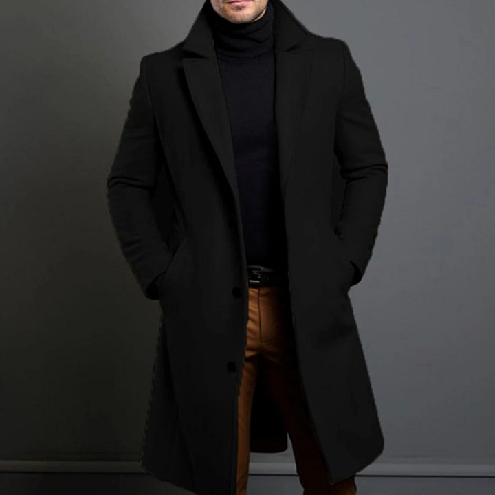 Tailored Men's Fall Jacket in Premium Wool in Black