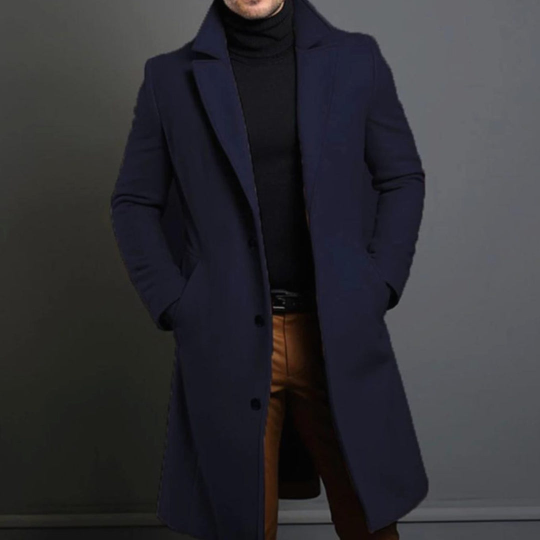 Tailored Men's Fall Jacket in Premium Wool in Blue