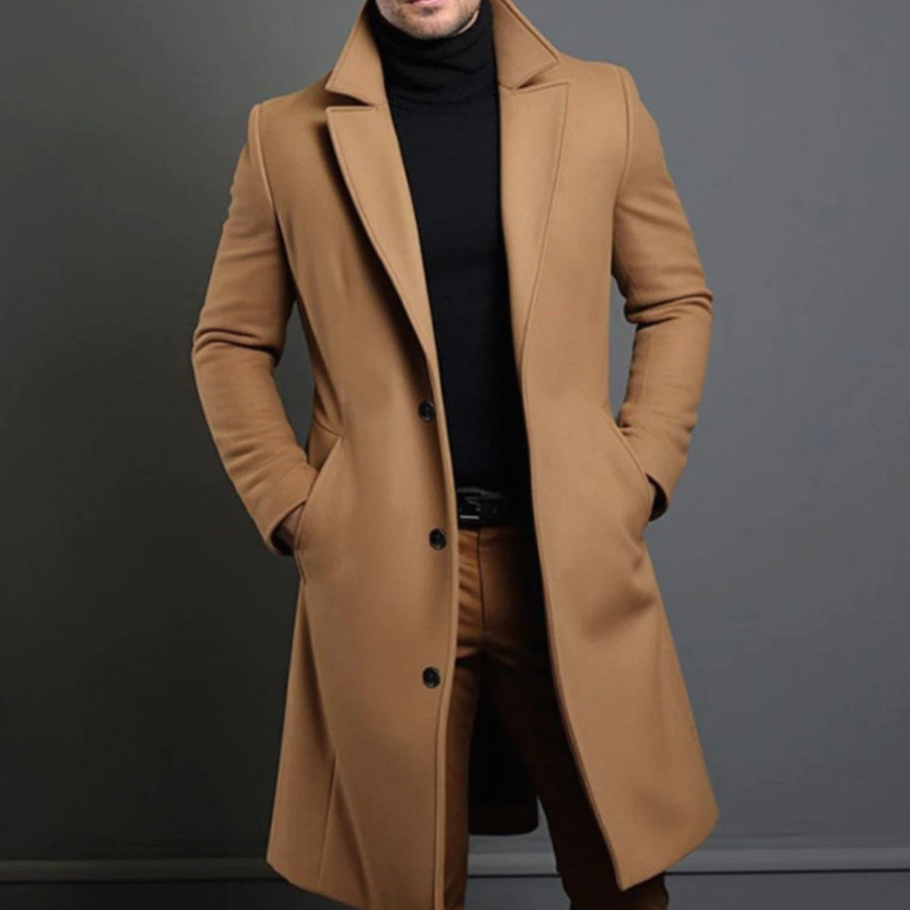 Tailored Men's Fall Jacket in Premium Wool in Brown