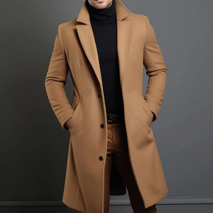Tailored Men's Fall Jacket in Premium Wool in Brown