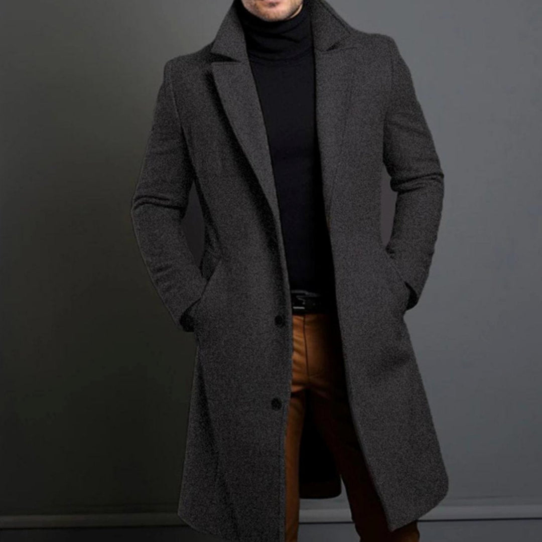 Tailored Men's Fall Jacket in Premium Wool in Grey
