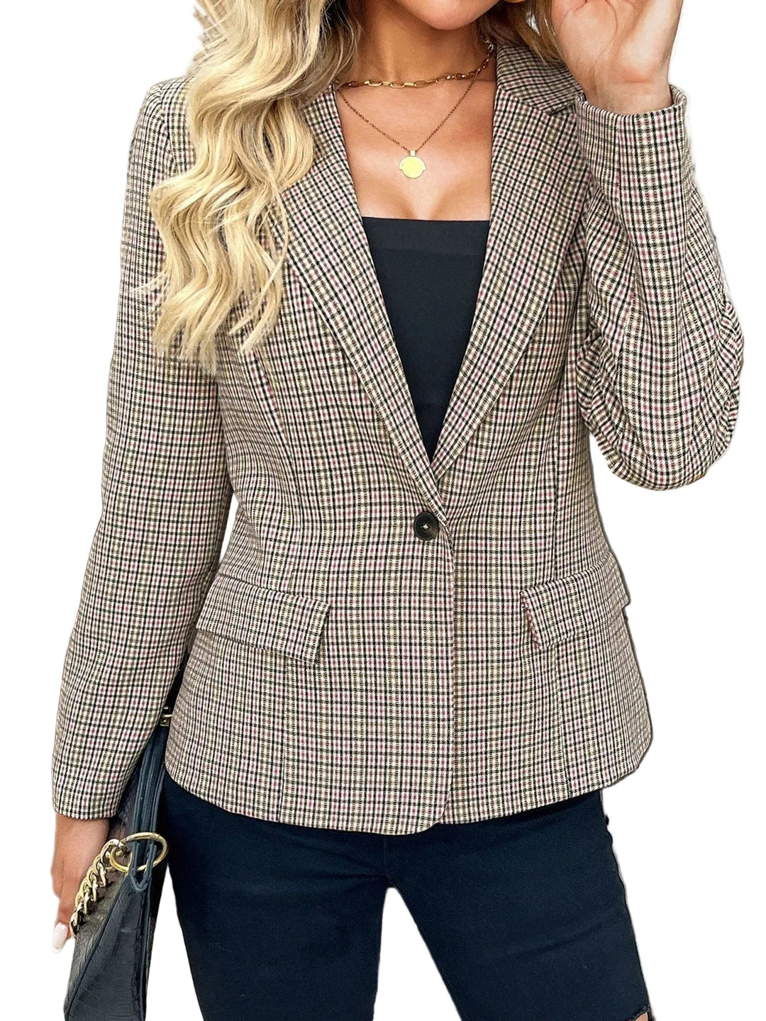 Tailored Structured Women's Jacket with Long Sleeves in Grey