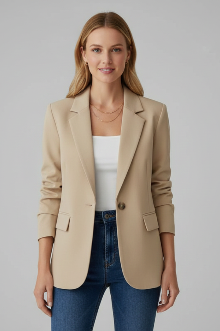Tailored Women's Fall Jacket for Everyday Sophistication in Beige