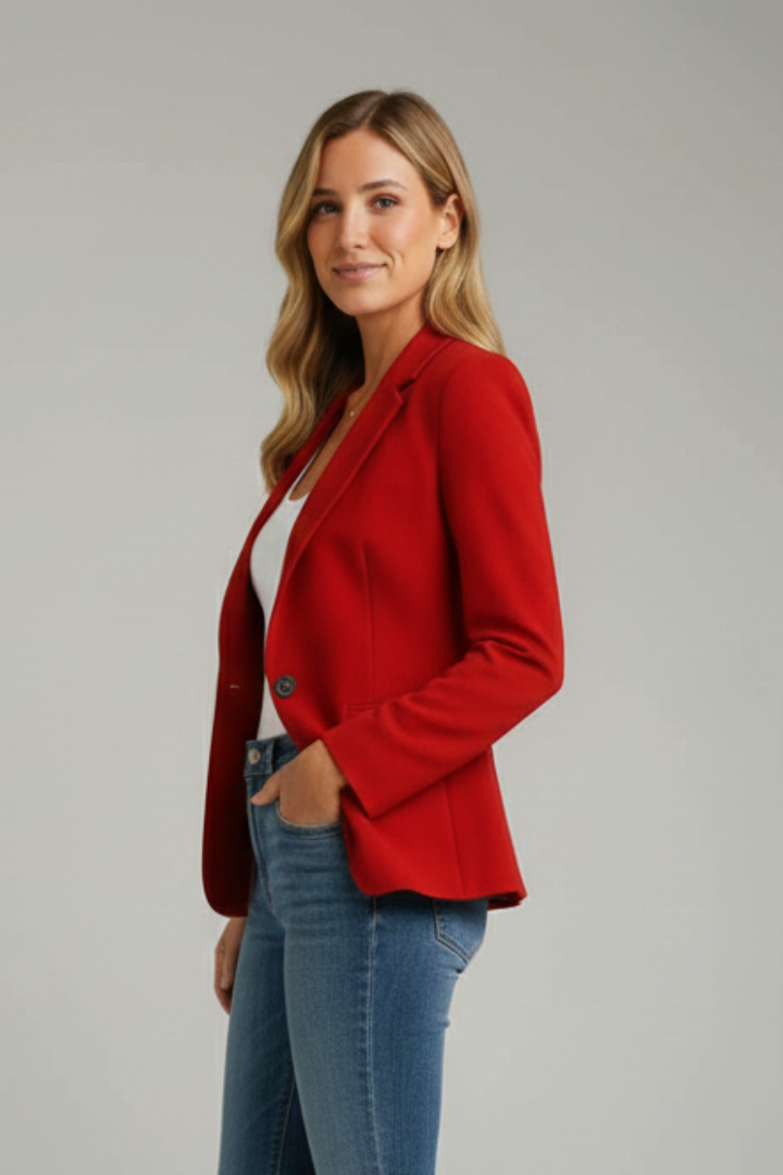 Tailored Women's Fall Jacket for Everyday Sophistication in Red
