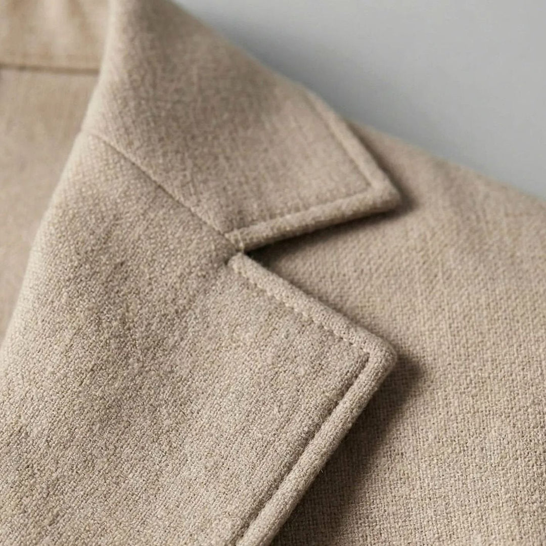 Textured Men's Fall Jacket in Neutral Beige (4)