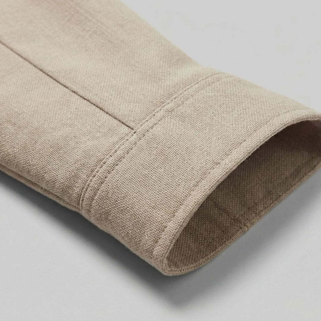 Textured Men's Fall Jacket in Neutral Beige (5)