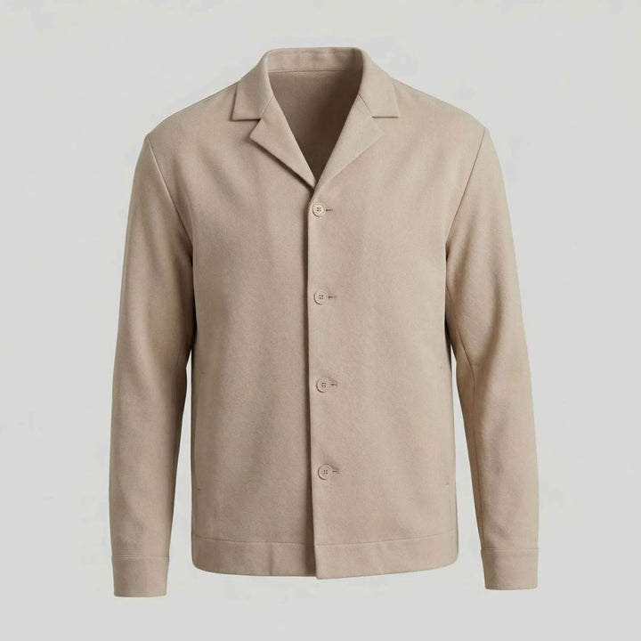 Textured Men's Fall Jacket in Neutral Beige (6)