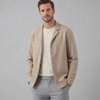 Lucas | Textured Men's Fall Jacket in Neutral Beige