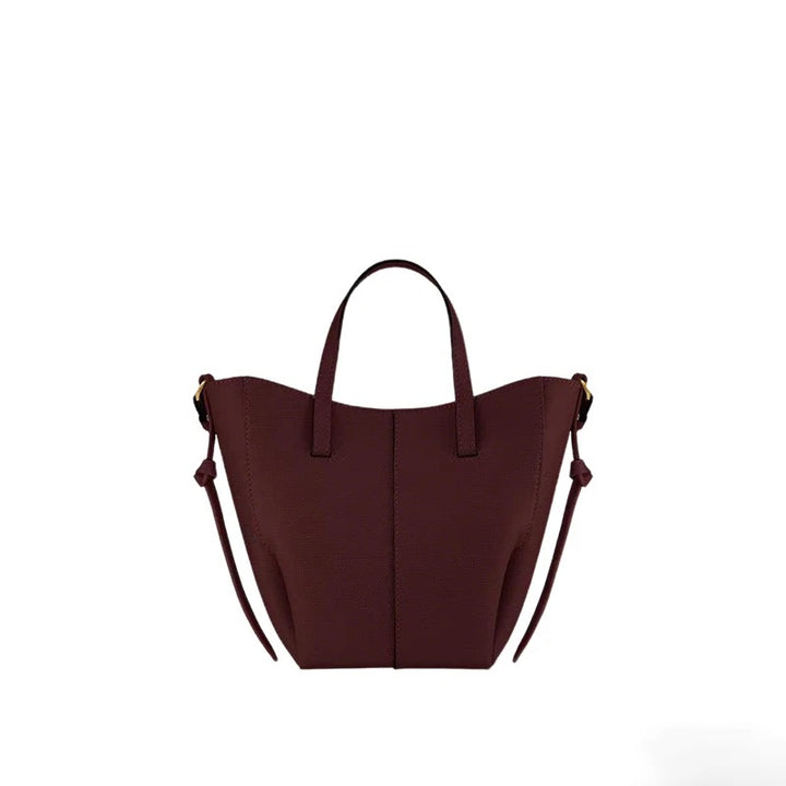 Minimalist Leather Tote Bag – Wine Red