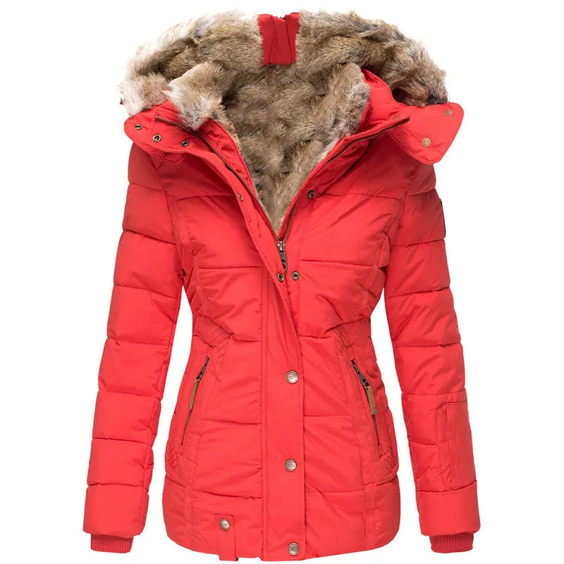 Versatile Women's Winter Jacket for Layering in Red