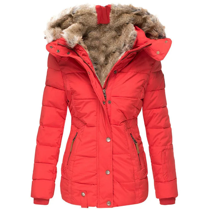 Versatile Women's Winter Jacket for Layering in Red