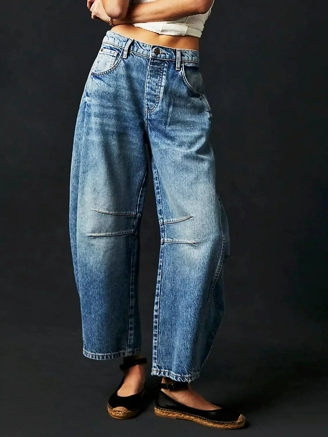 Wide Leg Pants Women's Everyday Bold Style in Blue