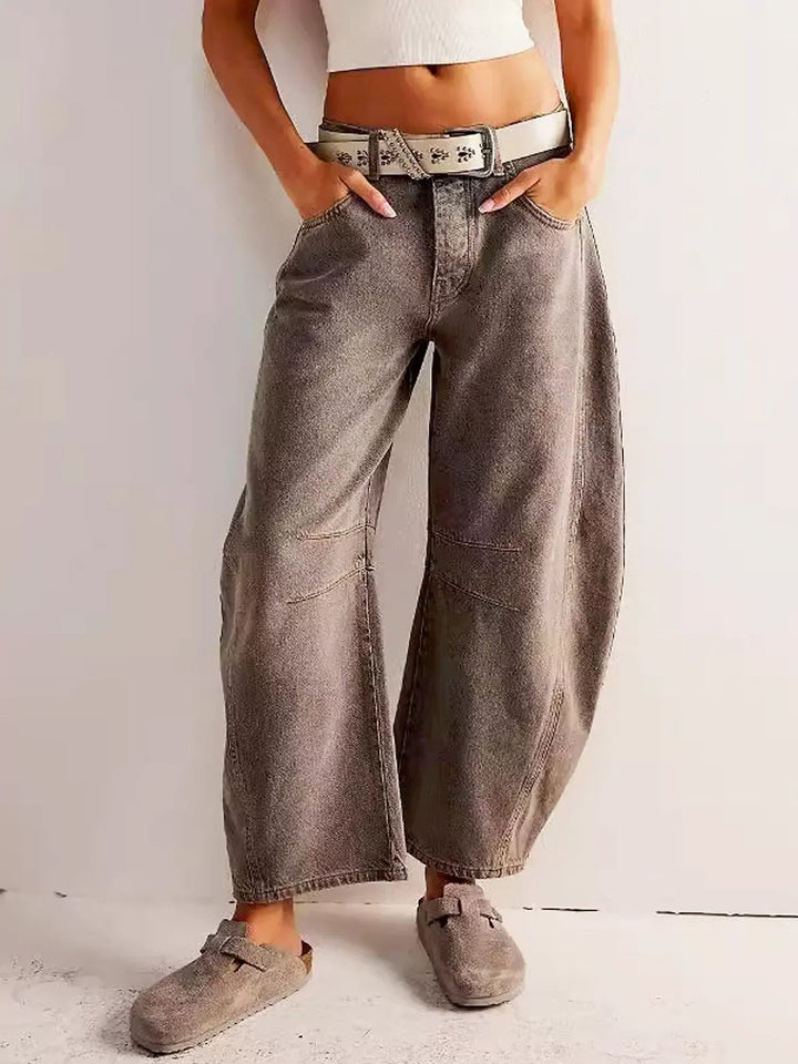 Wide Leg Pants Women's Everyday Bold Style in Kamelbraun