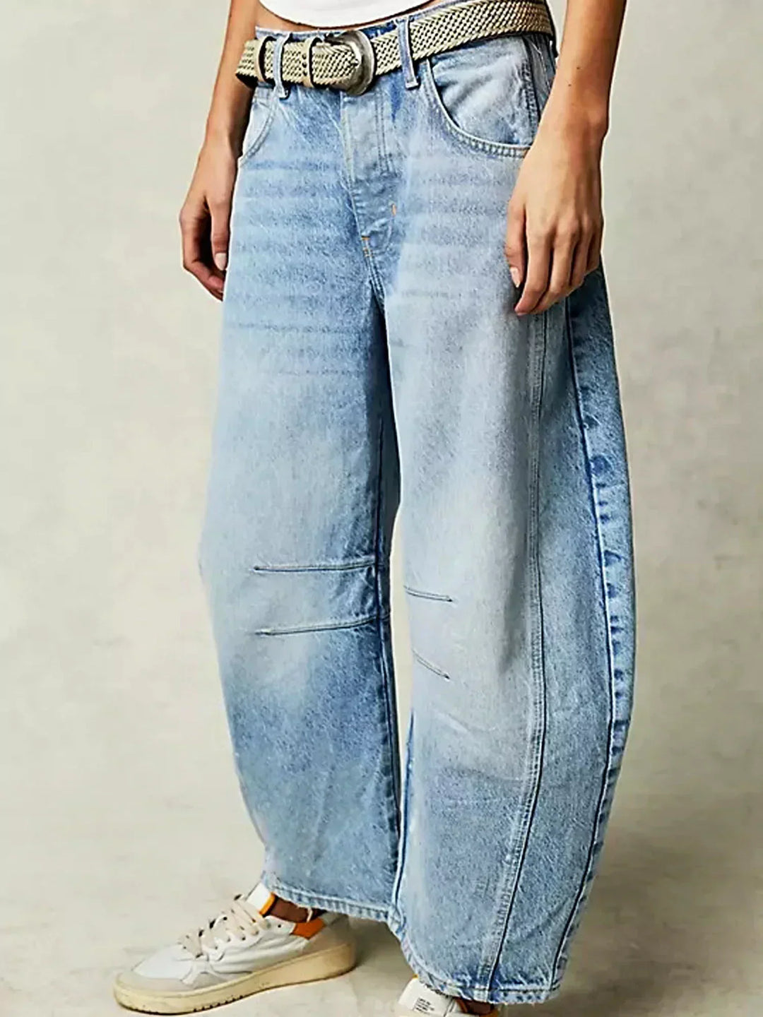 Wide Leg Pants Women's Everyday Bold Style in Light Blue