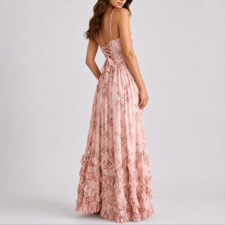Women's A-Line Chiffon Maxi Fall Wedding Guest Dress (4)