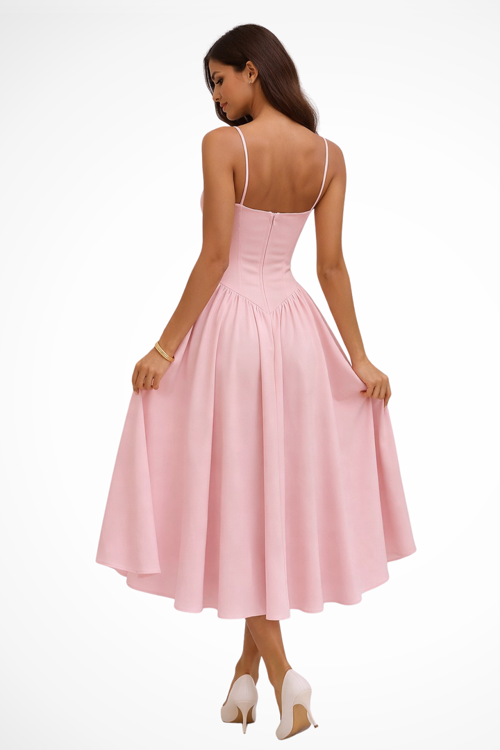 Women's A-Line Midi Fall Wedding Guest Dress (2)