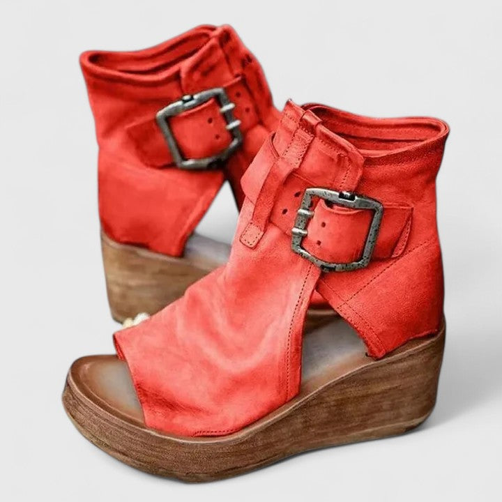 Women's Ankle Boots for Fall Outfits in Red
