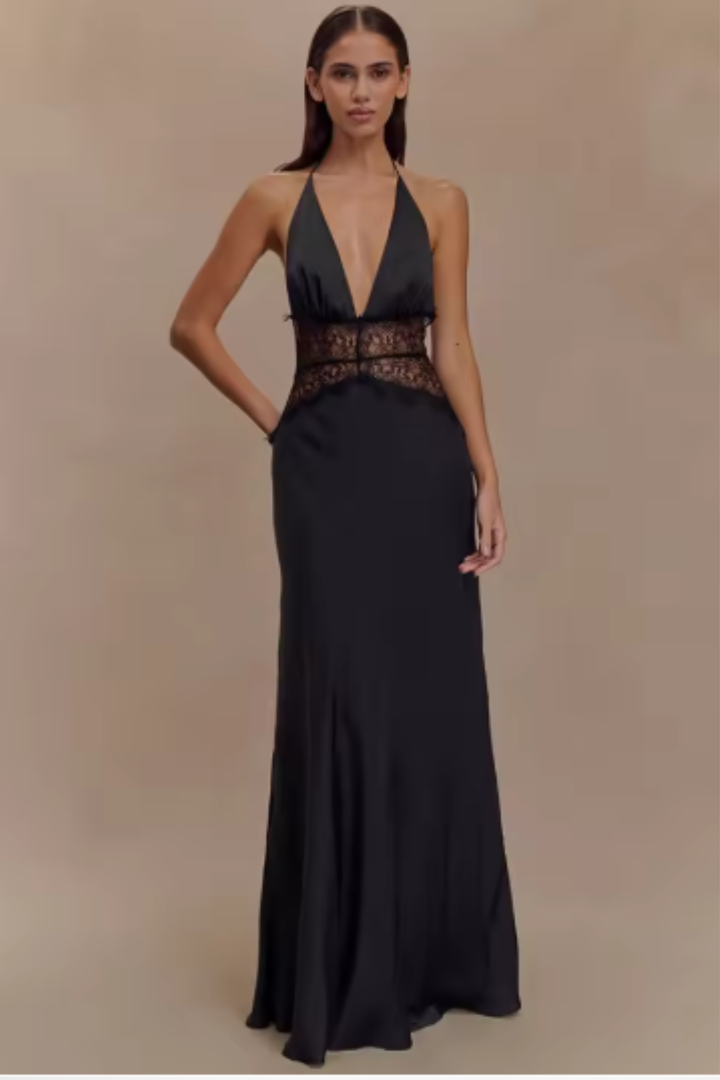 Women's Backless Fall Wedding Guest Maxi Dress (2)