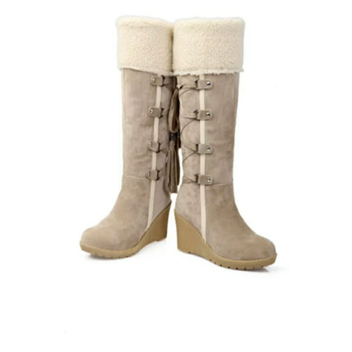 Women's Black Boots for Everyday Wear in Beige 2