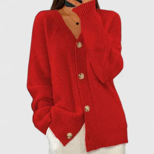 Women's Black Cardigan for Everyday Comfort in Red