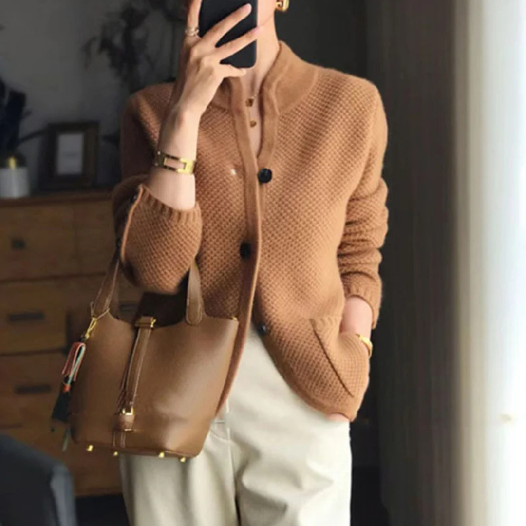 Women's Black Cardigan for Versatile Styling in Brown