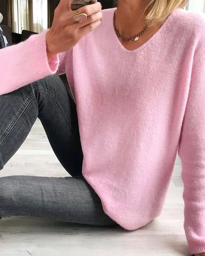 Women's Black Cotton Sweater for Fall