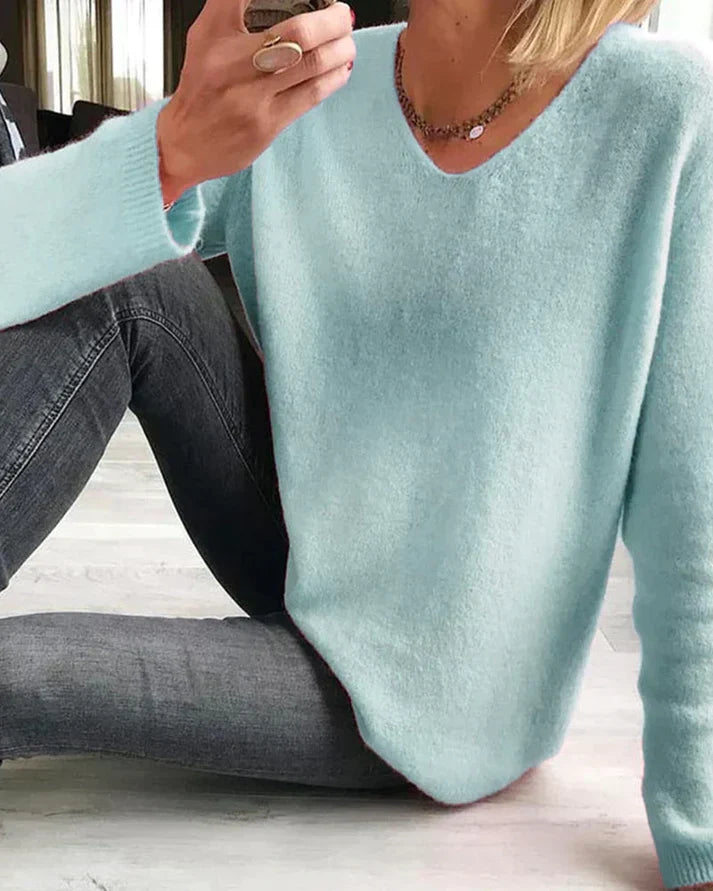 Women's Black Cotton Sweater for Fall (5)