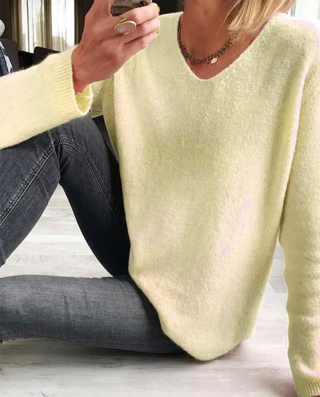 Women's Black Cotton Sweater for Fall (9)