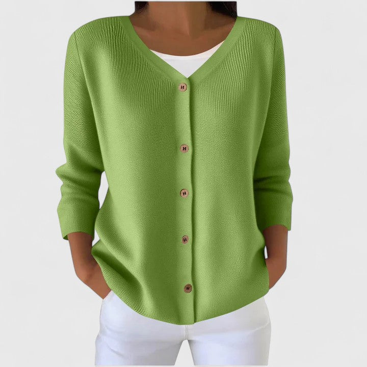 Women's Black Hooded Relaxed Cardigan in Green
