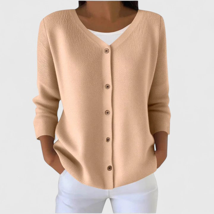 Women's Black Hooded Relaxed Cardigan in Salmon