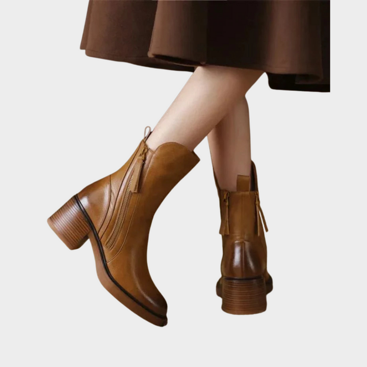 Women's Black Leather Ankle Boots (5)