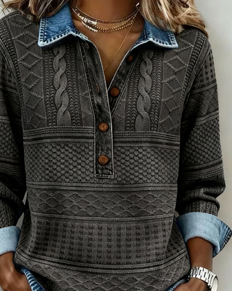 Women's Black Sweater with Cable Knit (6)
