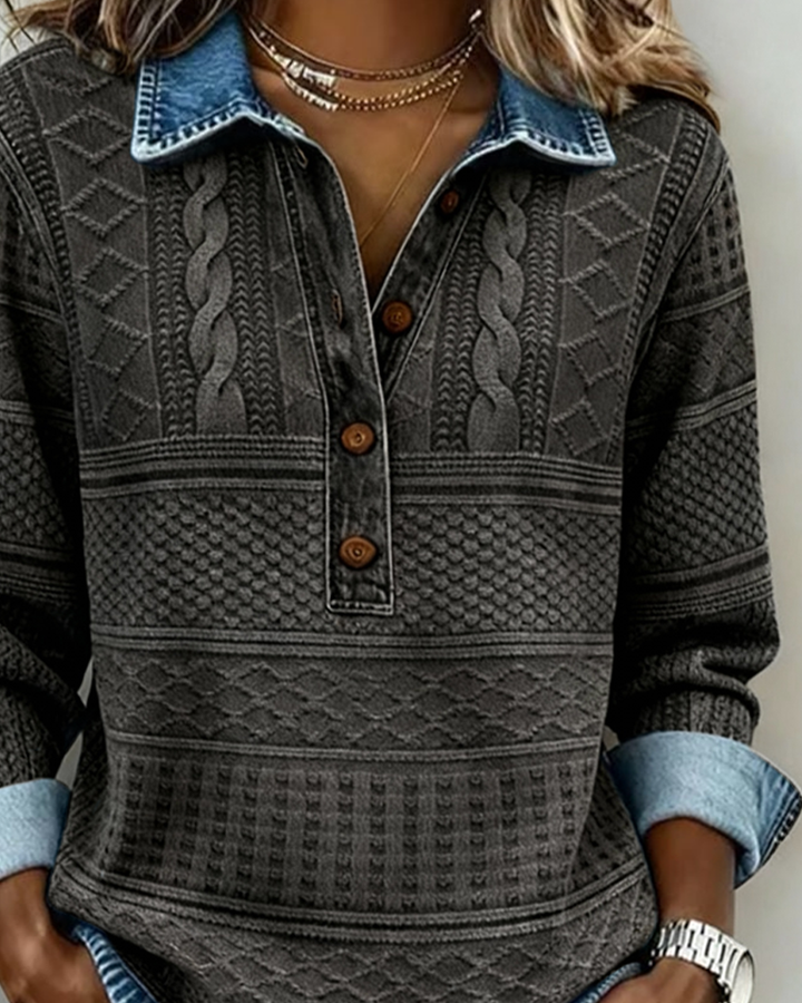 Women's Black Sweater with Cable Knit (6)