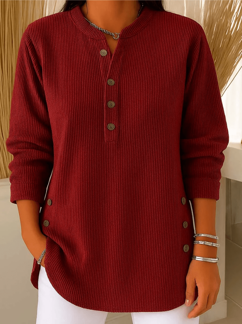 Women's Black Sweater with Refined Bow Details in Red