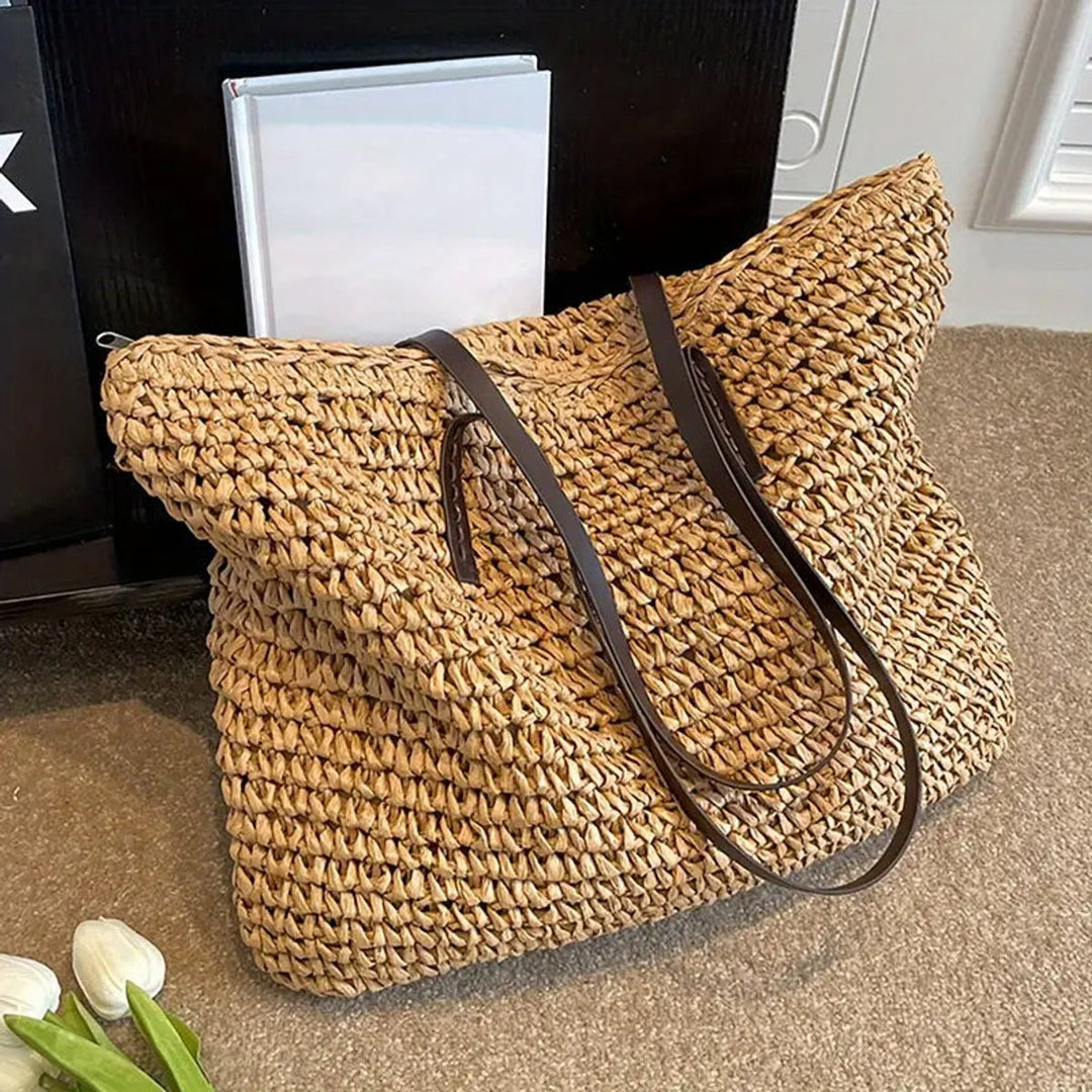 Women's Bohemian Woven Straw Tote Bag (6)