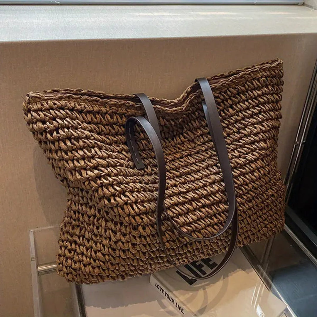 Women's Bohemian Woven Straw Tote Bag (7)