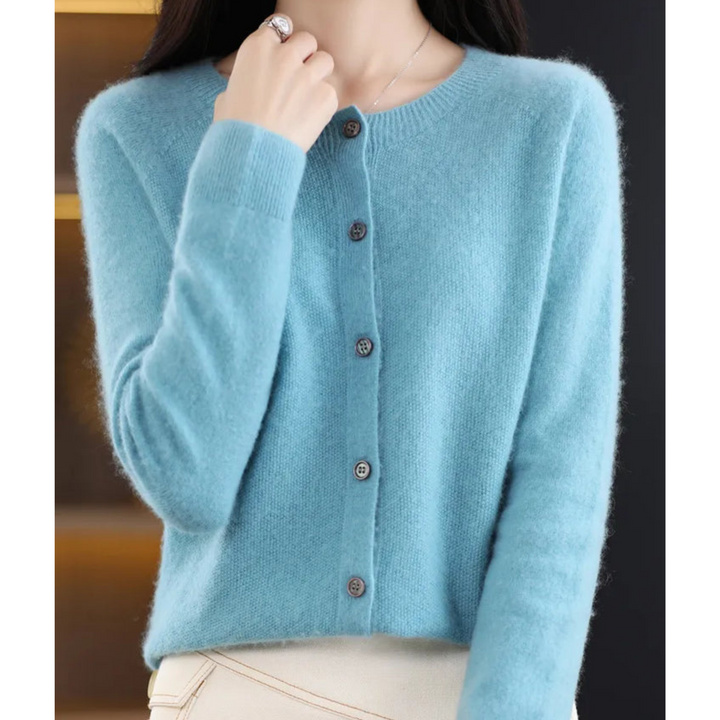 Women's Breathable Crew Neck Pullover for Layering in Light Blue