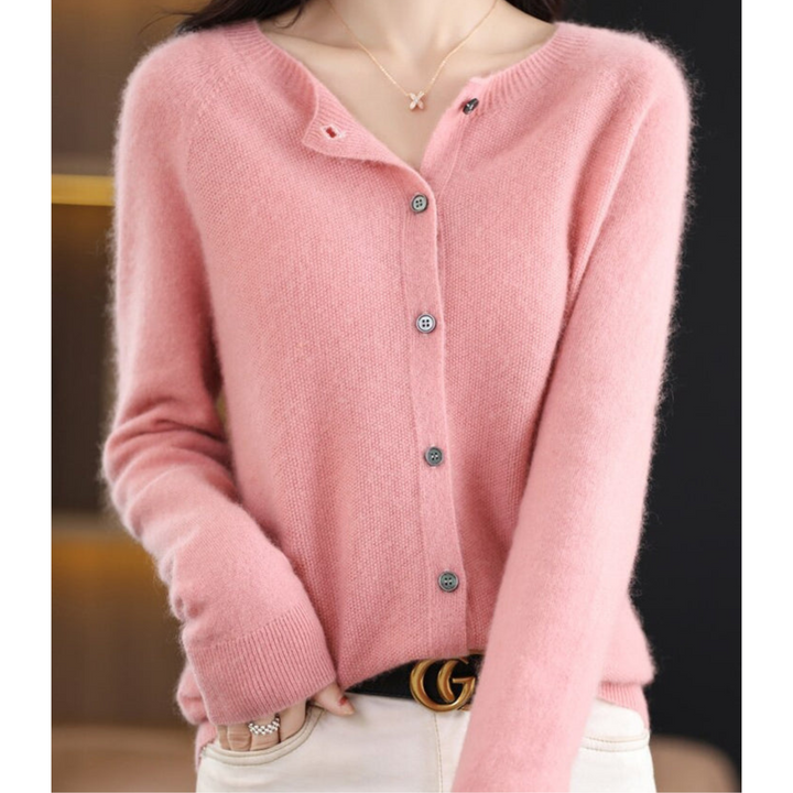 Women's Breathable Crew Neck Pullover for Layering in Light Pink