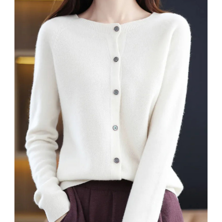 Women's Breathable Crew Neck Pullover for Layering in White