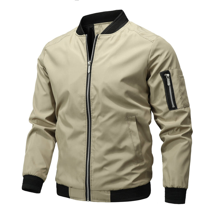 Women's Breathable Slim Bomber Jacket for Fall in Khaki