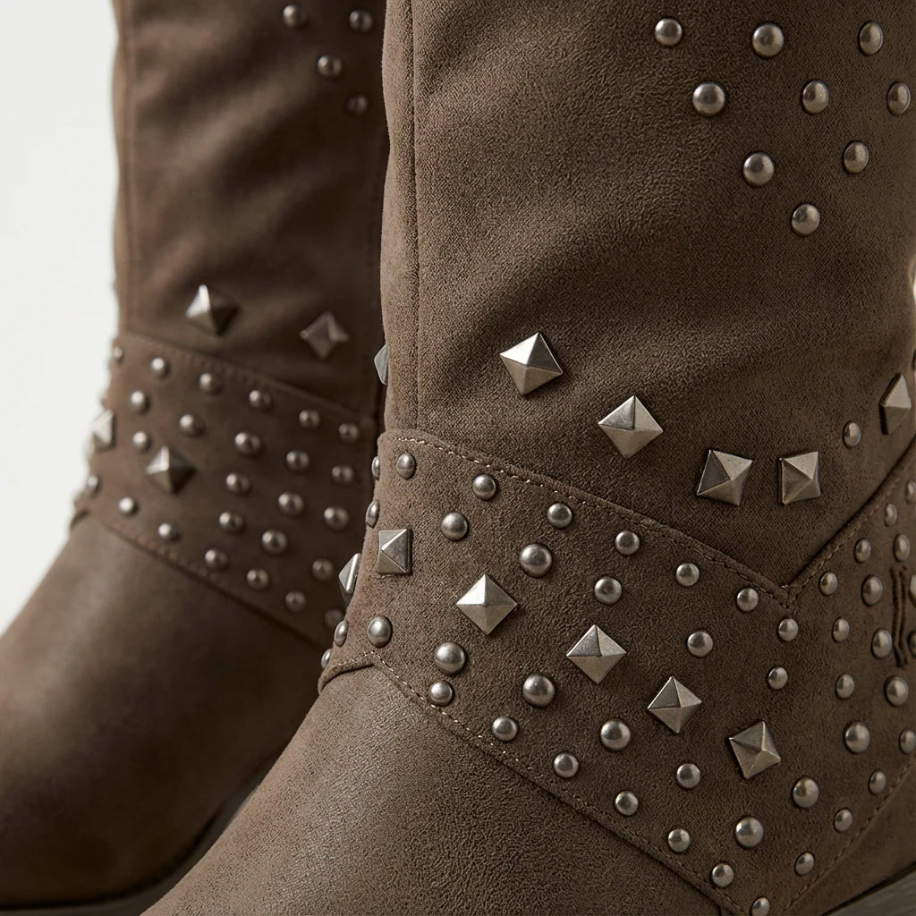 Women's Brown Knee-High Western Boots (3)