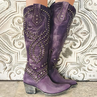 Ellie | Women's Brown Knee-High Western Boots
