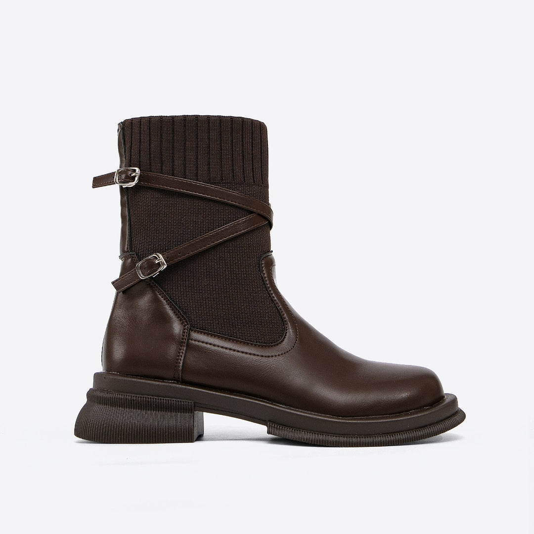Women's Brown Leather Ankle Boots (5)