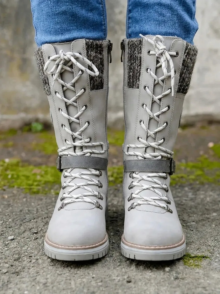 Women's Calf-High Lace-Up Waterproof Fall Boots